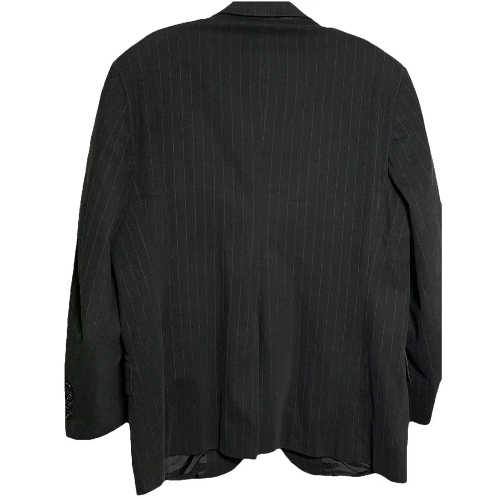 Theory Men's Pinstriped Black Blazer Size 44R Cotton Blend Business Suit‎ Jacket